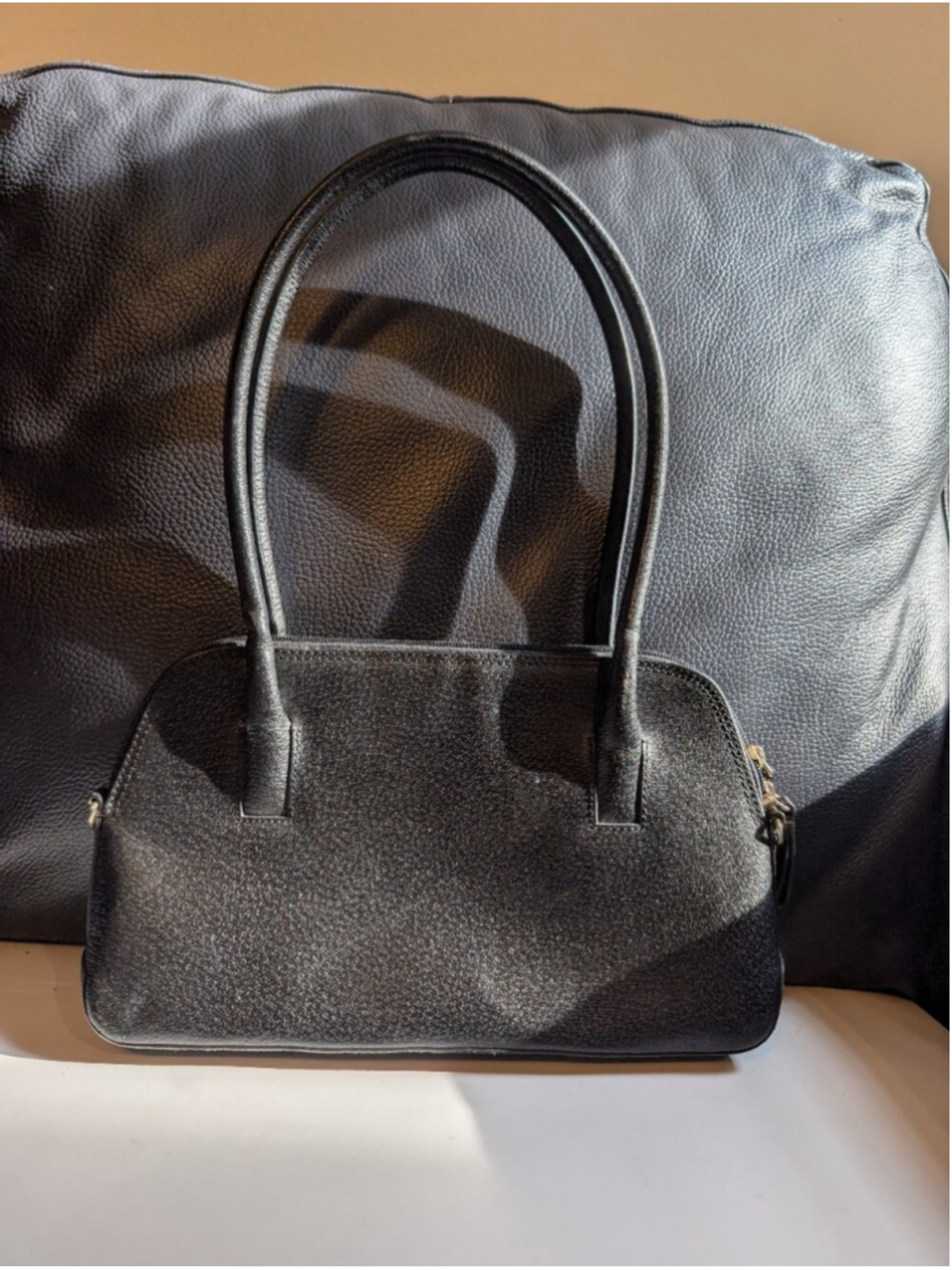Vintage Holt Renfrew Black Leather Bowler Bag Structured Mini Shoulder Purse
